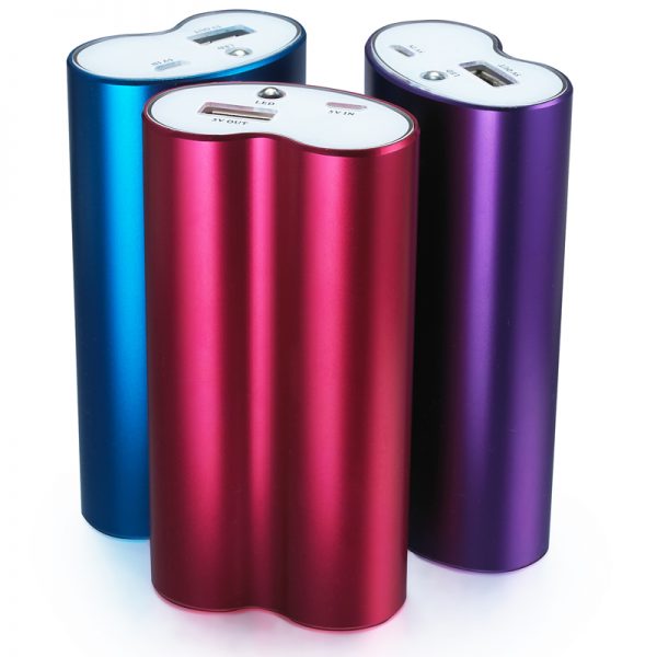 5200mAh Portable Battery Pack Heart-Shaped Aluminum Power Bank for Gift Retail