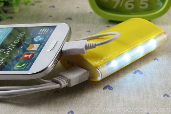 Oil-Injection Slim Power Bank with LED Light