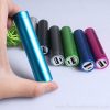 aluminium 2600mah led hand lamps mobile portable power bank Aluminum Torch Power Bank with Handheld LED Lamp