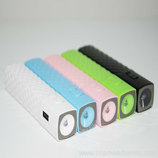 Colorful Lipstick tube power bank 2600mah portable power bank 2 Colorful Lipstick-Tube Power Bank with LED Torch