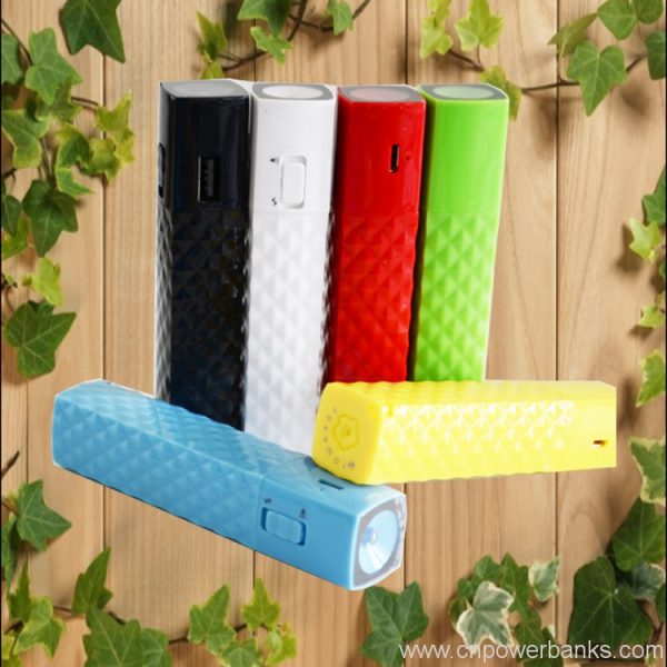Colorful Lipstick tube power bank 2600mah portable power bank 5 Colorful Lipstick-Tube Power Bank with LED Torch