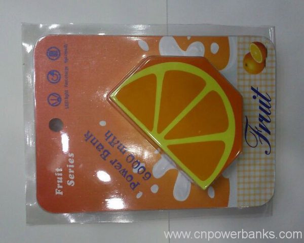 Colorful Fruits Design Universal 3000mah USB Power Bank for Mobile Phone 2 Fruit-Design Rubber-Oil Power Bank for Youth Retail