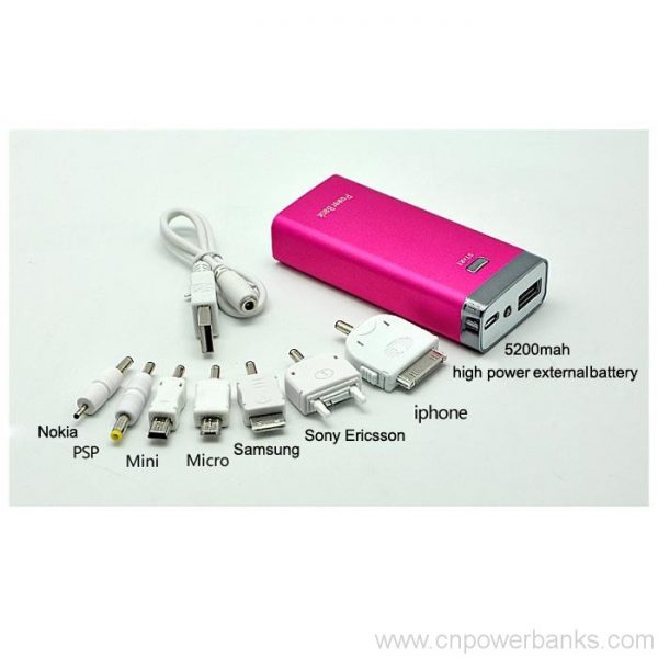 Fashion Lithium Battery 5200mah power bank with LED indicator 5 Fashion Power Bank with LED Charge Indicator