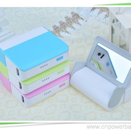 4400mah mini portable charger power bank with Mirror Stand and Mobile Phone Holder Mirror-Stand Power Bank and Phone Holder