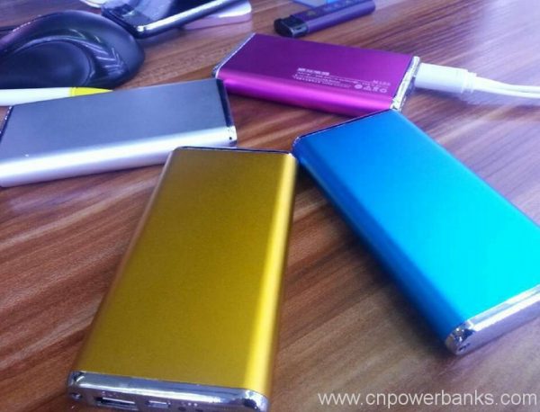 6000mah portable mobile universal USB ultra slim power bank charger 5 Ultra-Slim Aluminum Power Bank with LED Torch