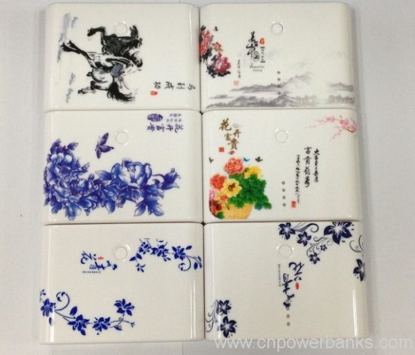 Chinese style Blue and White porcelain mobile power bank 5 Blue-and-White Porcelain Power Bank for Cultural Gift Retail