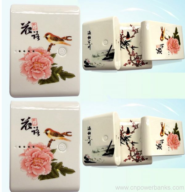 Chinese style Blue and White porcelain mobile power bank 8 Blue-and-White Porcelain Power Bank for Cultural Gift Retail