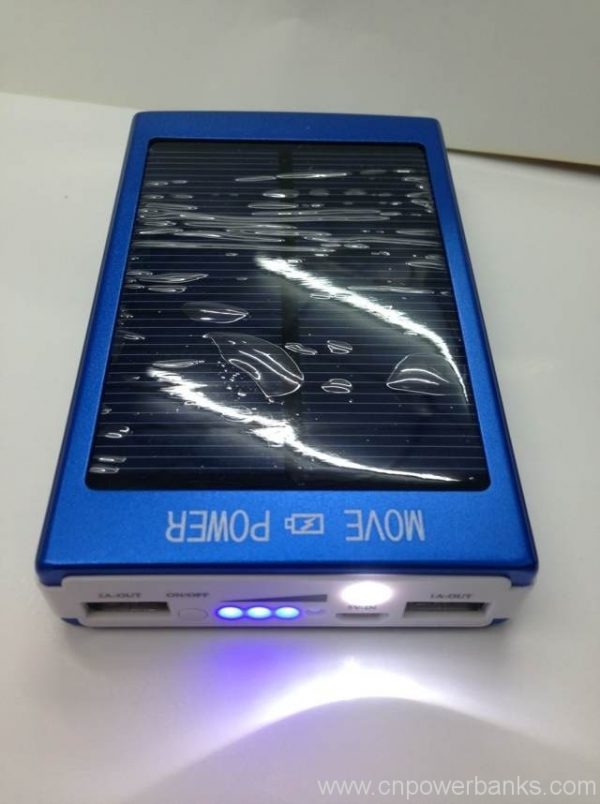 Orange Solar Power Bank with LED Indicator