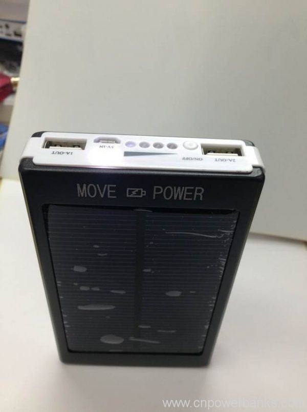 Orange Solar Power Bank with LED Indicator