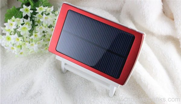 Orange Solar Power Bank with LED Indicator