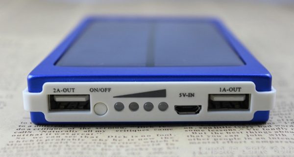 Orange Solar Power Bank with LED Indicator
