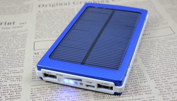 Orange Solar Power Bank with LED Indicator