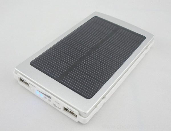 Orange Solar Power Bank with LED Indicator
