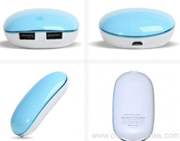 Crystal Stone 5200mAh smart power bank with slide touch key 2 Pebble Touch-Key Power Bank with Crystal Finish