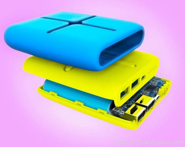 Original 10000mAh Contrast Color Power bank Two Color Backup Battery Pack Mobile Power Charger 3 Two-Tone Power Bank with Swappable Silicone Skin