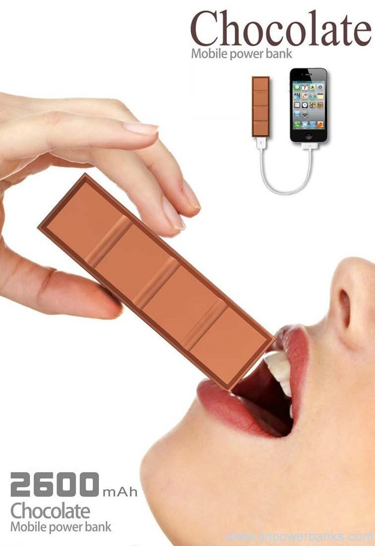 2200mAh universele chocolade power mobiele telefoon Emergency Verplaatsbaar vermogen bank - Hengye Factory Store