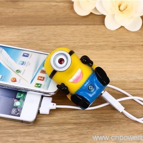 Carton Little Yellow Man Power Bank 2200mAh Mobile Battery Charger 5 Little Yellow Man Mini Power Bank for Party Bags