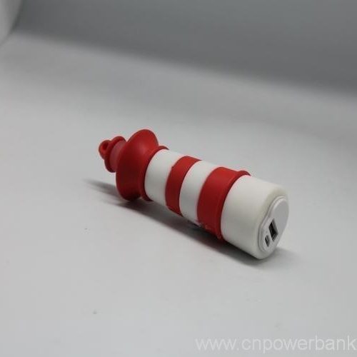 Custom PVC lighthouse shape power bank PVC Lighthouse Power Bank for Coastal Tourism Retail