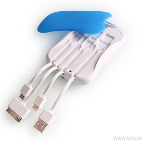 Mobile charger 5000mah protable power bank with USB cable 7 Four-Cable Family Power Bank for Shared Charging