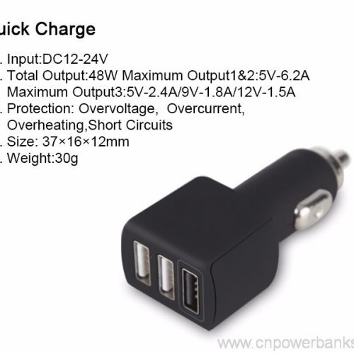 Quick Charge 3.0 Aluminum Car Charger