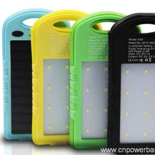 Solar Power Bank with Dual USB and LED Lamp