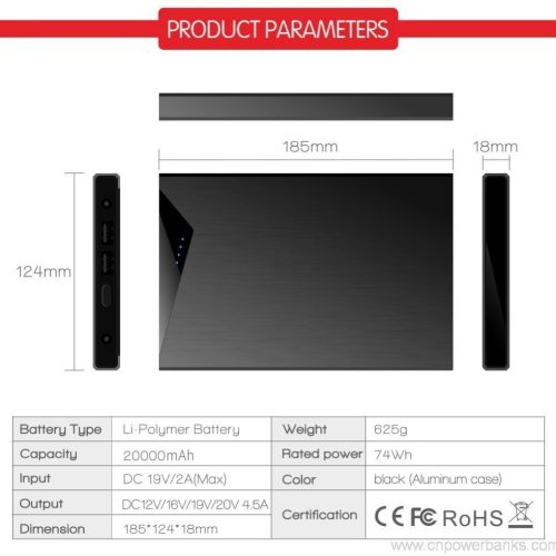 Laptop Power Bank 20000mAh for Digital Nomads