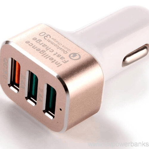 Triple-USB Fast-Charge Car Charger
