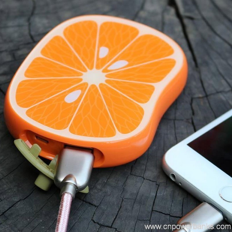 携帯電話用ポータブルかわいいフルーツ Usb 充電器オレンジ電源銀行 Hengye ファクトリー ストア