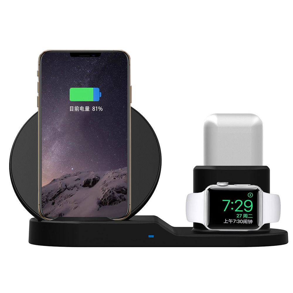 Wireless Charger Station Wireless Mobile Phone Charging Station for iPhone iWatch AirPods